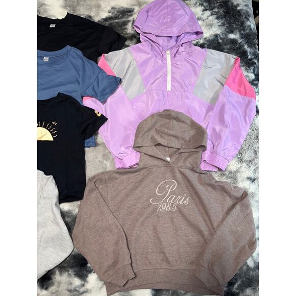 8 Piece Bundle Lot Girls Crop Top Hoodie Sweatshirt - Picture 3 of 8